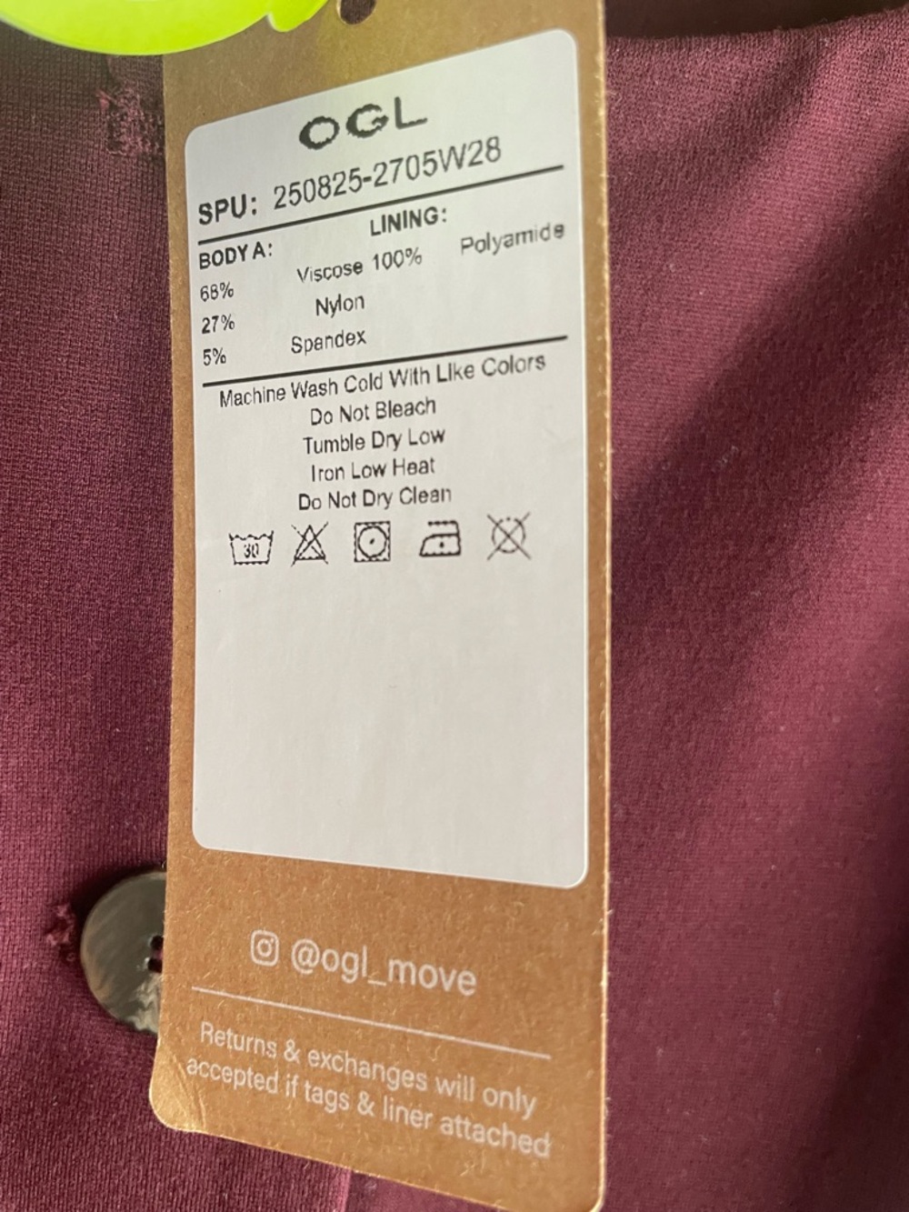 New OGL Women Burgundy Button Jacket Size Large - Picture 5 of 9